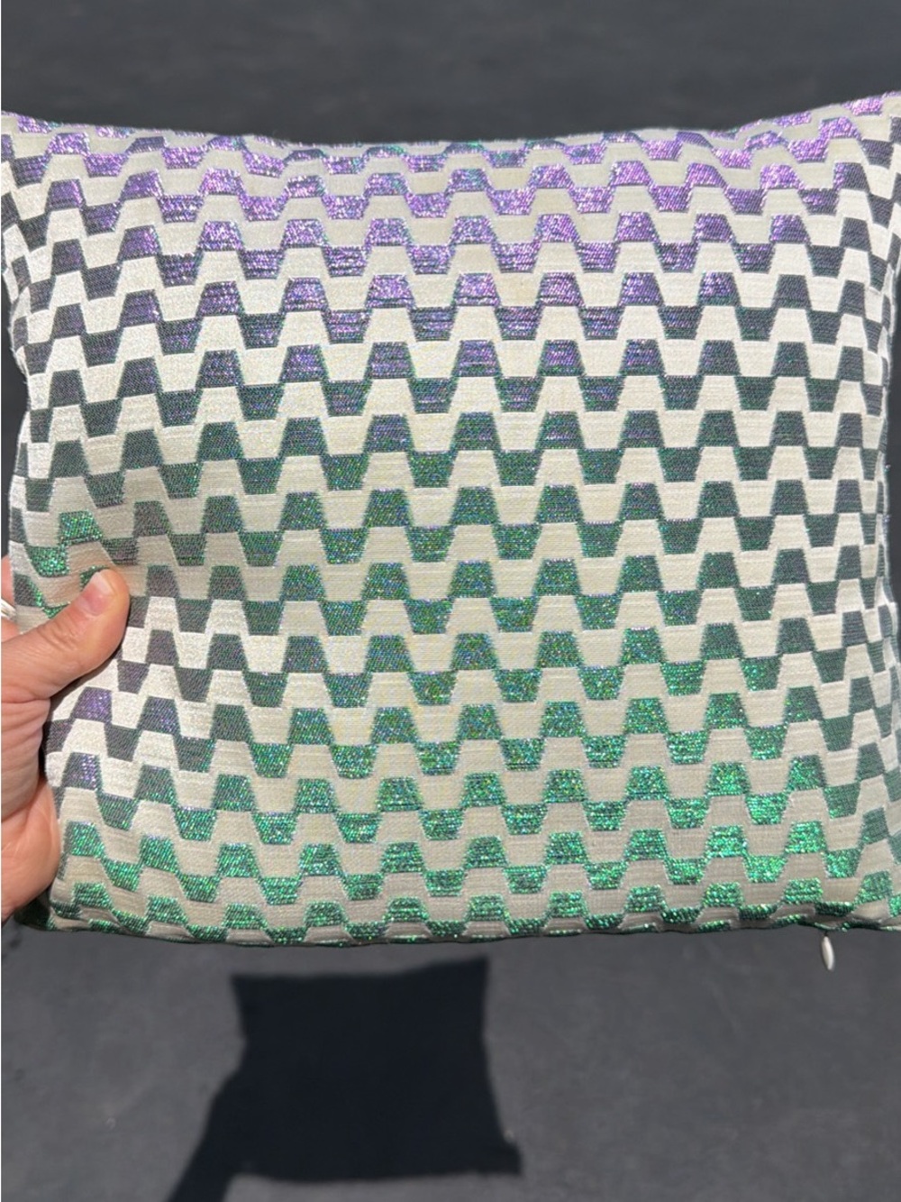Missoni Home Metallic Accent Pillow in Green and Purple